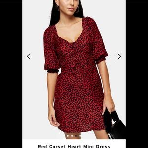 Red Corset Heart Mini Dress